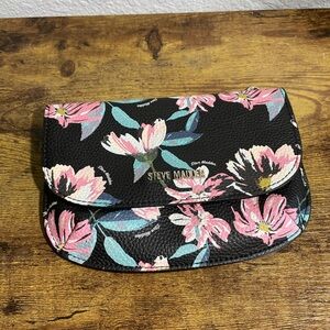 Steve Madden Black and Pink Floral Purse